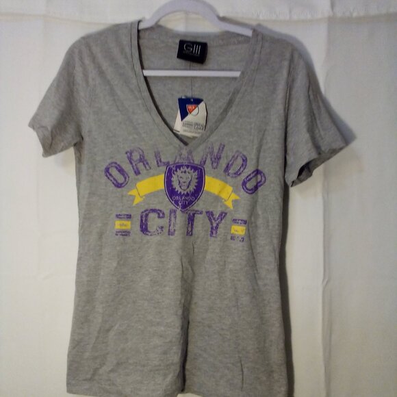 Orlando City MLS Soccer Shirt Women L Short Sleeve Glll Sports Gray - Picture 2 of 13